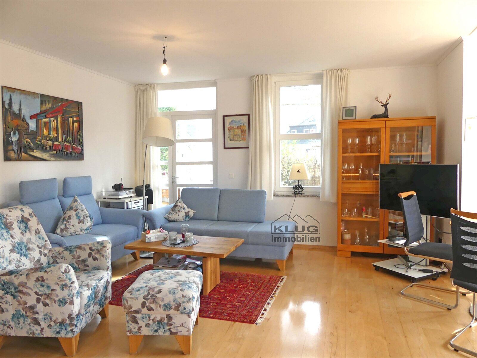 Wohn und Esszimmer mit Veranda