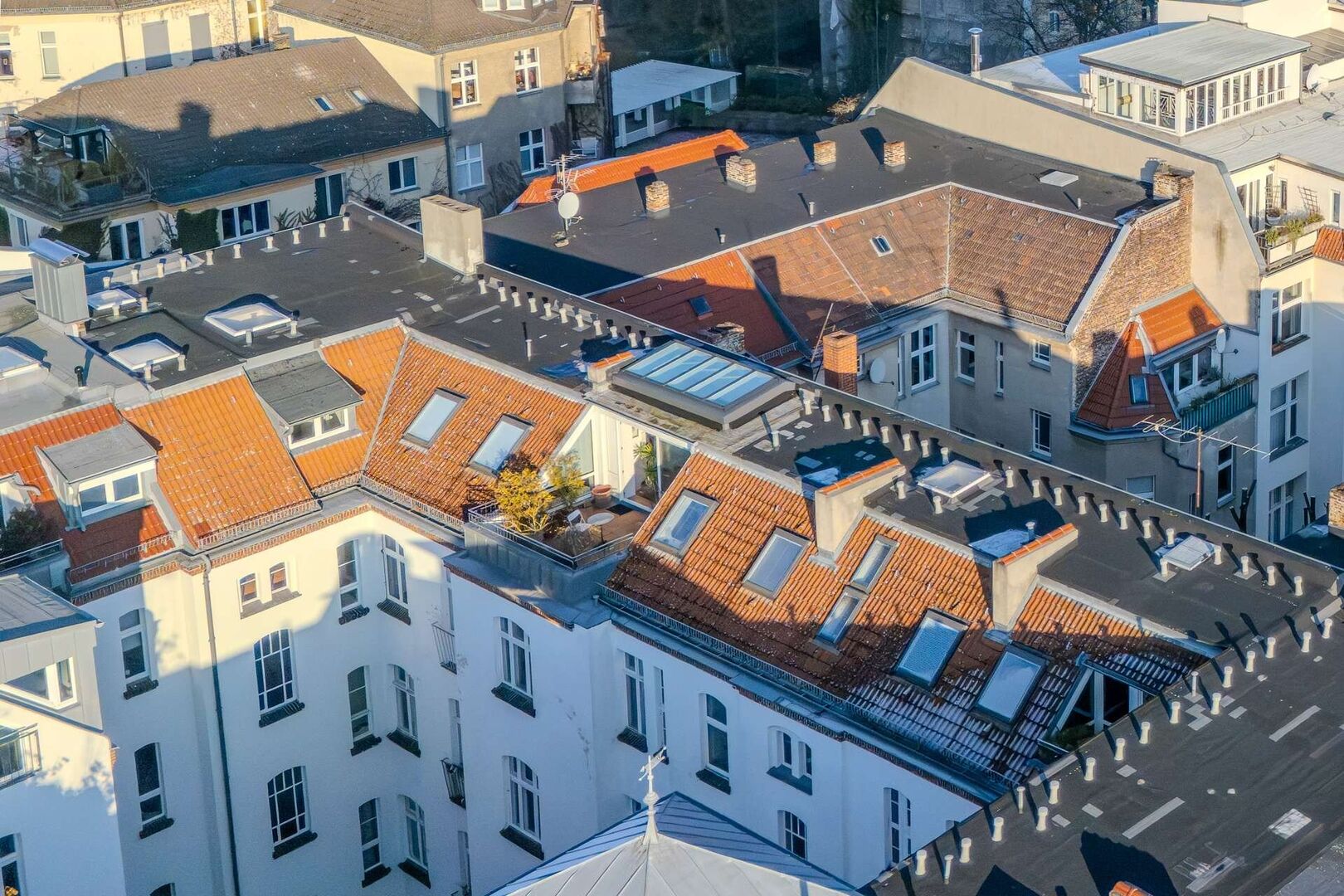 Blick auf die Dachterrasse
