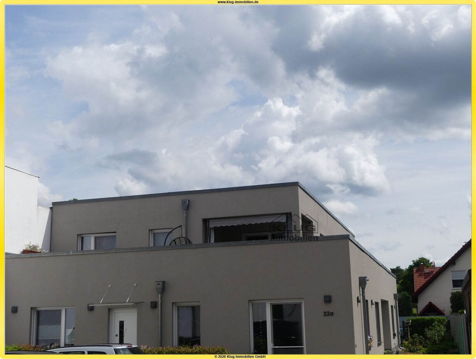 Hohen Neuendorf! 2 Zimmer Komfort-Neubauwohnung (1.OG) mit großer Dachterrasse u. Kfz-Stellplatz