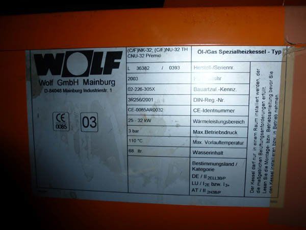 Oelzentralheizung Schild Firma