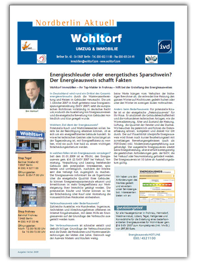 Kundenzeitung Herbst 2009